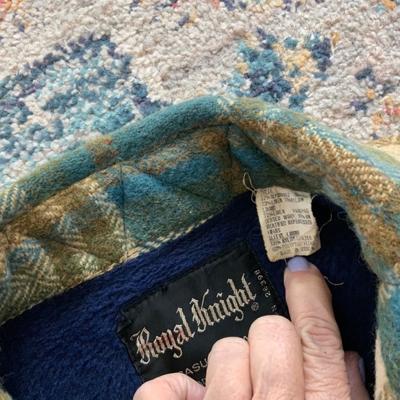 Vintage Royal Knight Casual Wear Wool Flannel, Lined in Fleece size Large - Picture 10 of 16